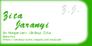 zita jaranyi business card
